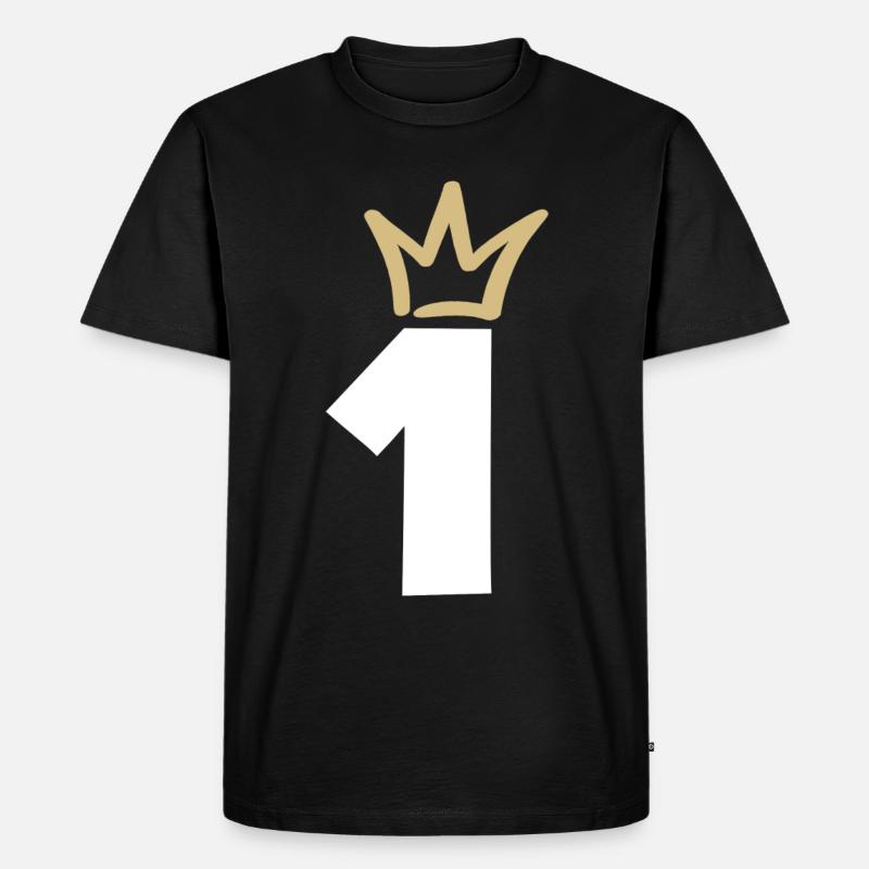 NUMMER EINS 1 Champion Krone - Männer Premium Bio T-Shirt - Schwarz