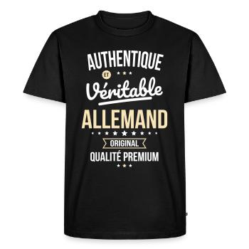 Authentique et véritable Allemand - Original - T-shirt Premium bio Homme - noir - Devant - Nico (187cm)