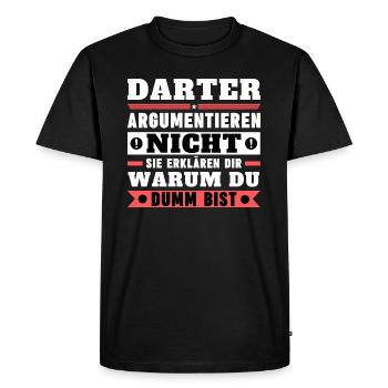 Les dards ne se disputent pas - T-shirt Premium bio Homme - noir - Devant - Nico (187cm)