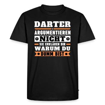 Les dards ne se disputent pas - T-shirt Premium bio Homme - noir - Devant - Nico (187cm)