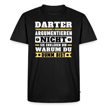 Les dards ne se disputent pas - T-shirt Premium bio Homme - noir - Devant - Nico (187cm)