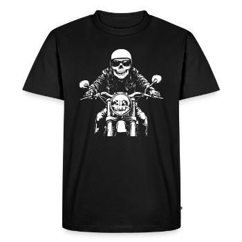 Biker Skull Cadeau Moto - T-shirt Premium bio Homme - noir - Devant - Nico (187cm)