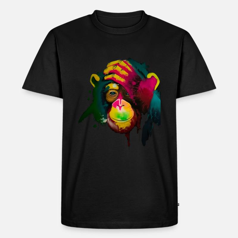 Affengesicht - Männer Premium Bio T-Shirt - Schwarz
