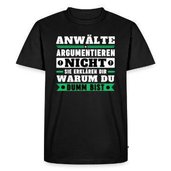 Les avocats ne discutent pas - T-shirt Premium bio Homme - noir - Devant - Nico (187cm)