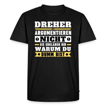 Les tourneurs ne discutent pas - T-shirt Premium bio Homme - noir - Devant - Nico (187cm)