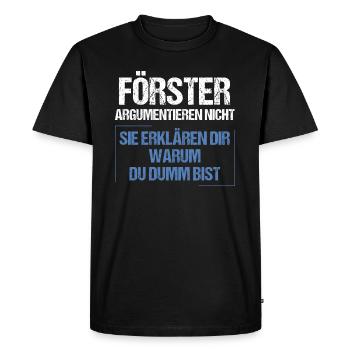 Foresters don't argue - Men's Premium Organic T-Shirt - black - Front - Nico (187cm)