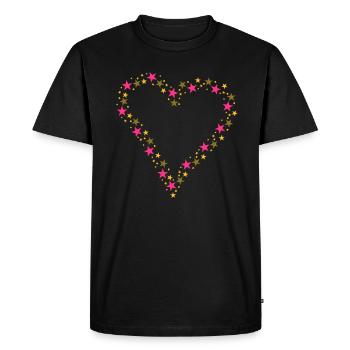 Coeur en Confetti - T-shirt Premium bio Homme - noir - Devant - Nico (187cm)