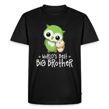 World's Best Big Brother - Big Brother Owls - Men's Premium Organic T-Shirt - black - Front - Nico (187cm)