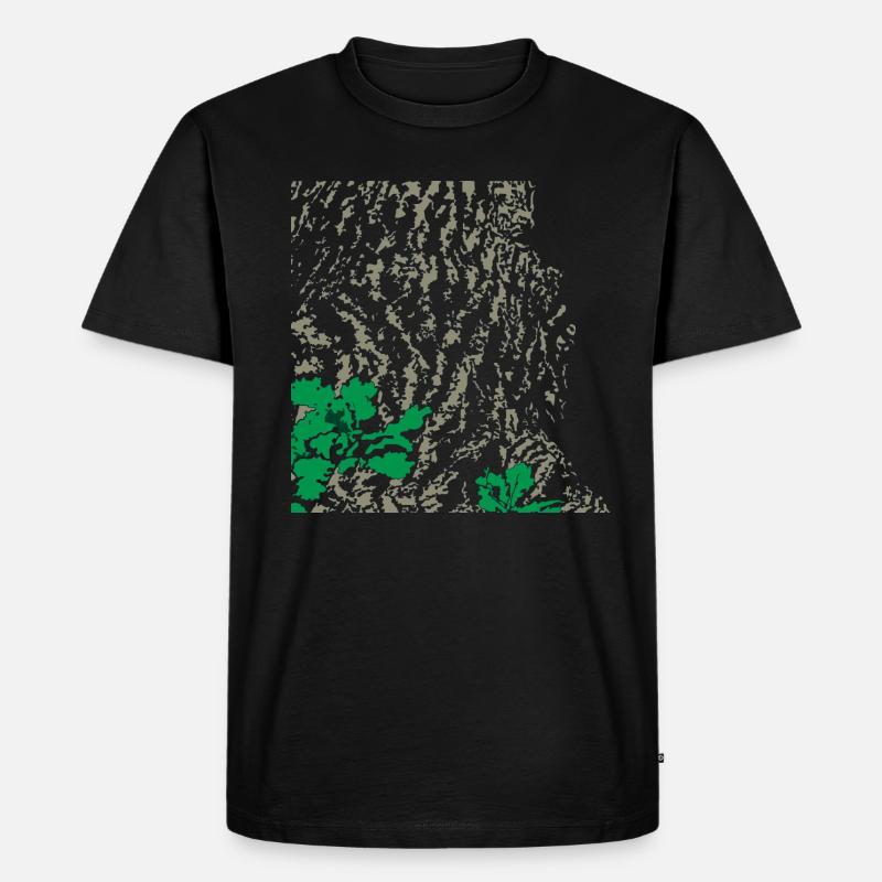 Eiche Eichenbaum Rinde - Männer Premium Bio T-Shirt - Schwarz