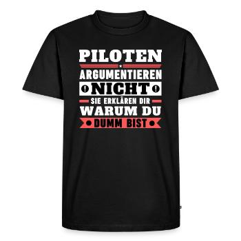Les pilotes ne se disputent pas - T-shirt Premium bio Homme - noir - Devant - Nico (187cm)