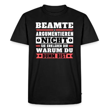 Les fonctionnaires ne discutent pas - T-shirt Premium bio Homme - noir - Devant - Nico (187cm)