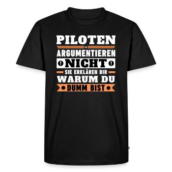 Les pilotes ne se disputent pas - T-shirt Premium bio Homme - noir - Devant - Nico (187cm)