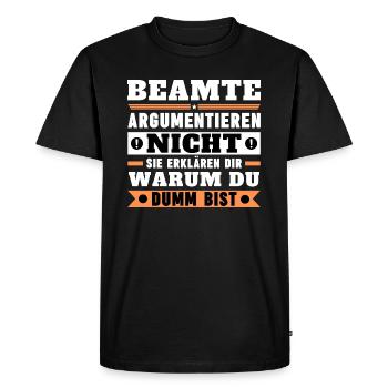 Les fonctionnaires ne discutent pas - T-shirt Premium bio Homme - noir - Devant - Nico (187cm)
