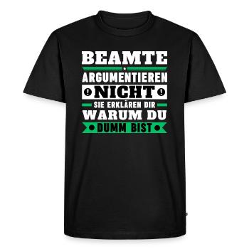 Les responsables ne discutent pas - T-shirt Premium bio Homme - noir - Devant - Nico (187cm)