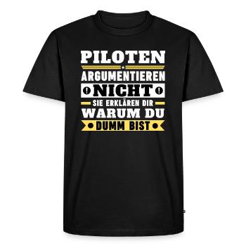 Les pilotes ne se disputent pas - T-shirt Premium bio Homme - noir - Devant - Nico (187cm)