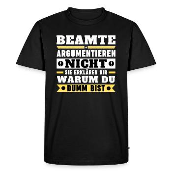 Les responsables ne discutent pas - T-shirt Premium bio Homme - noir - Devant - Nico (187cm)