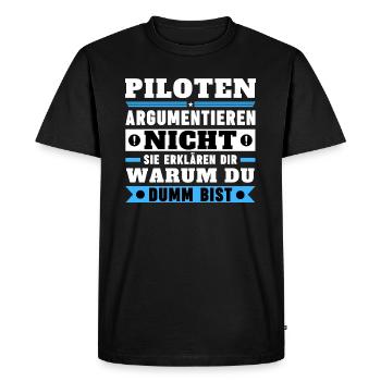 Les pilotes ne se disputent pas - T-shirt Premium bio Homme - noir - Devant - Nico (187cm)