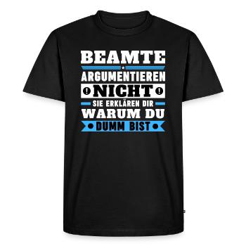 Les responsables ne discutent pas - T-shirt Premium bio Homme - noir - Devant - Nico (187cm)