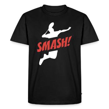 Smash Badminton - Men's Premium Organic T-Shirt - black - Front - Nico (187cm)
