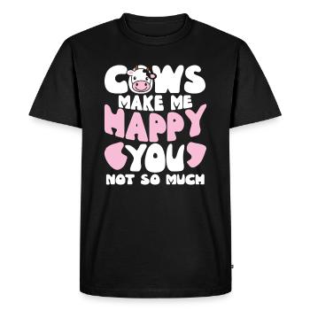 Cows Make Me Happy - Men's Premium Organic T-Shirt - black - Front - Nico (187cm)