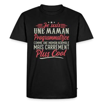 I'm a Programmer Mom, Downright Cool - Men's Premium Organic T-Shirt - black - Front - Nico (187cm)