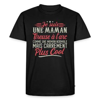 Je suis une maman Tireuse à l'arc, carrément cool - T-shirt Premium bio Homme - noir - Devant - Nico (187cm)