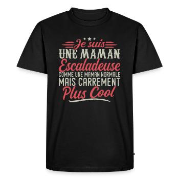 Je suis une maman Escaladeuse, carrément cool - T-shirt Premium bio Homme - noir - Devant - Nico (187cm)
