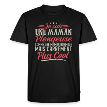 Je suis une maman Plongeuse, carrément cool - T-shirt Premium bio Homme - noir - Devant - Nico (187cm)