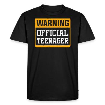 Avertissement officiel adolescent - T-shirt Premium bio Homme - noir - Devant - Nico (187cm)
