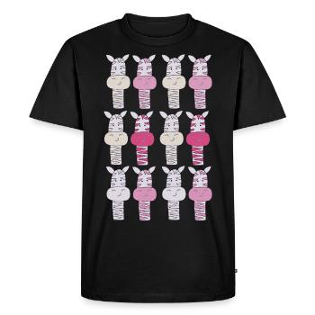 Motif Zèbre Rose - T-shirt Premium bio Homme - noir - Devant - Nico (187cm)