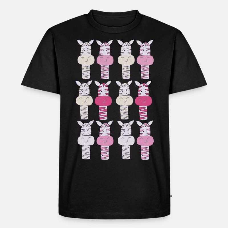 Zebra Pattern Pink - Men's Premium Organic T-Shirt - black