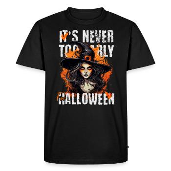 Halloween - Jamais trop tôt pour Halloween - T-shirt Premium bio Homme - noir - Devant - Nico (187cm)