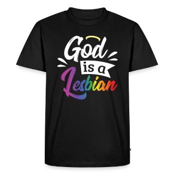 LGBT Gay Pride Lesbian God est une lesbienne - T-shirt Premium bio Homme - noir - Devant - Nico (187cm)