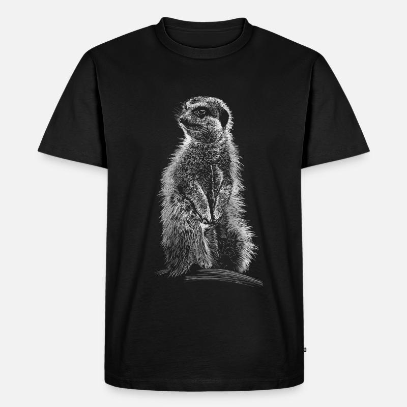 Erdmännchen - Männer Premium Bio T-Shirt - Schwarz