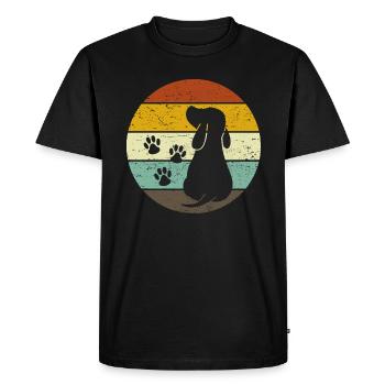Cocker Épagneul Chien Amour Chien Amoureux Pattes - T-shirt Premium bio Homme - noir - Devant - Nico (187cm)