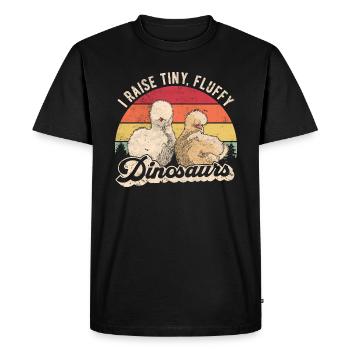 Petits poulets en soie rétro dinosaures moelleux - T-shirt Premium bio Homme - noir - Devant - Nico (187cm)