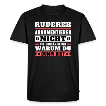 Rowers don't argue - Men's Premium Organic T-Shirt - black - Front - Nico (187cm)
