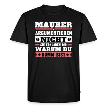 Les francs-maçons ne se disputent pas - T-shirt Premium bio Homme - noir - Devant - Nico (187cm)