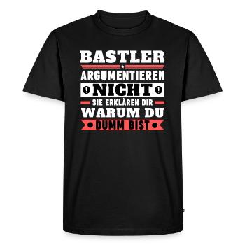 Hobbyists don't argue - Men's Premium Organic T-Shirt - black - Front - Nico (187cm)