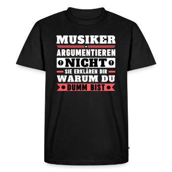 Les musiciens ne se disputent pas - T-shirt Premium bio Homme - noir - Devant - Nico (187cm)