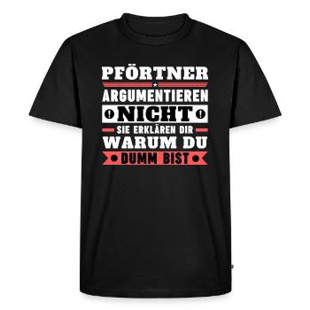 Gatekeepers don't argue - Men's Premium Organic T-Shirt - black - Front - Nico (187cm)
