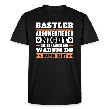 Hobbyists don't argue - Men's Premium Organic T-Shirt - black - Front - Nico (187cm)