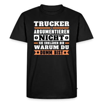 Les camionneurs ne se disputent pas - T-shirt Premium bio Homme - noir - Devant - Nico (187cm)