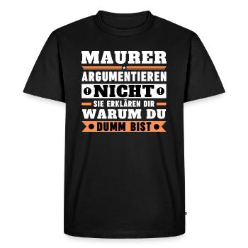 Les francs-maçons ne se disputent pas - T-shirt Premium bio Homme - noir - Devant - Nico (187cm)