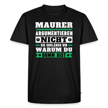 Les maçons ne discutent pas - T-shirt Premium bio Homme - noir - Devant - Nico (187cm)