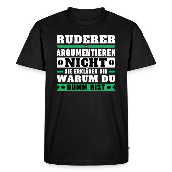 Rowers don't argue - Men's Premium Organic T-Shirt - black - Front - Nico (187cm)