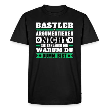 Hobbyists don't argue - Men's Premium Organic T-Shirt - black - Front - Nico (187cm)