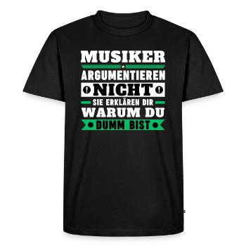 Les musiciens ne discutent pas - T-shirt Premium bio Homme - noir - Devant - Nico (187cm)