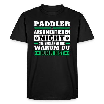 Paddlers don't argue - Men's Premium Organic T-Shirt - black - Front - Nico (187cm)