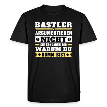 Hobbyists don't argue - Men's Premium Organic T-Shirt - black - Front - Nico (187cm)